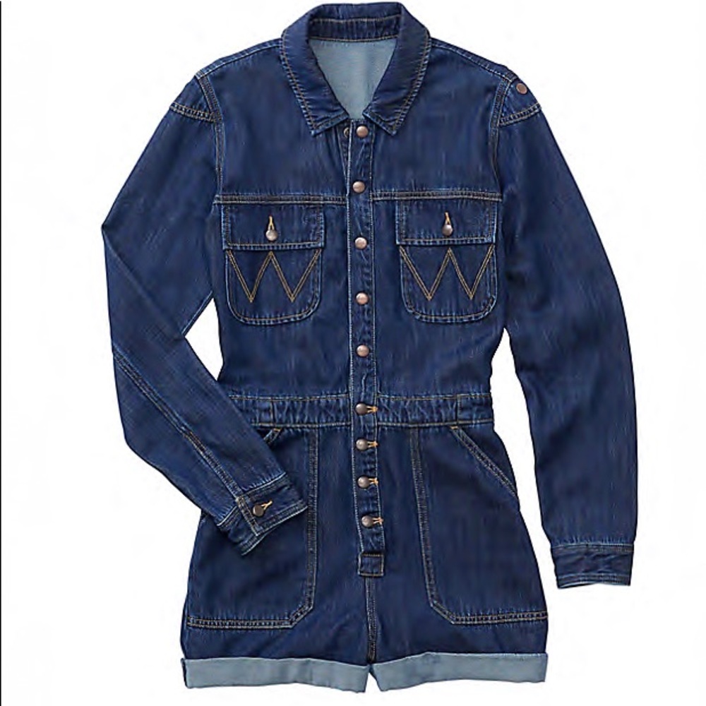 Wrangler Heritage Long Sleeve Denim Playsuit